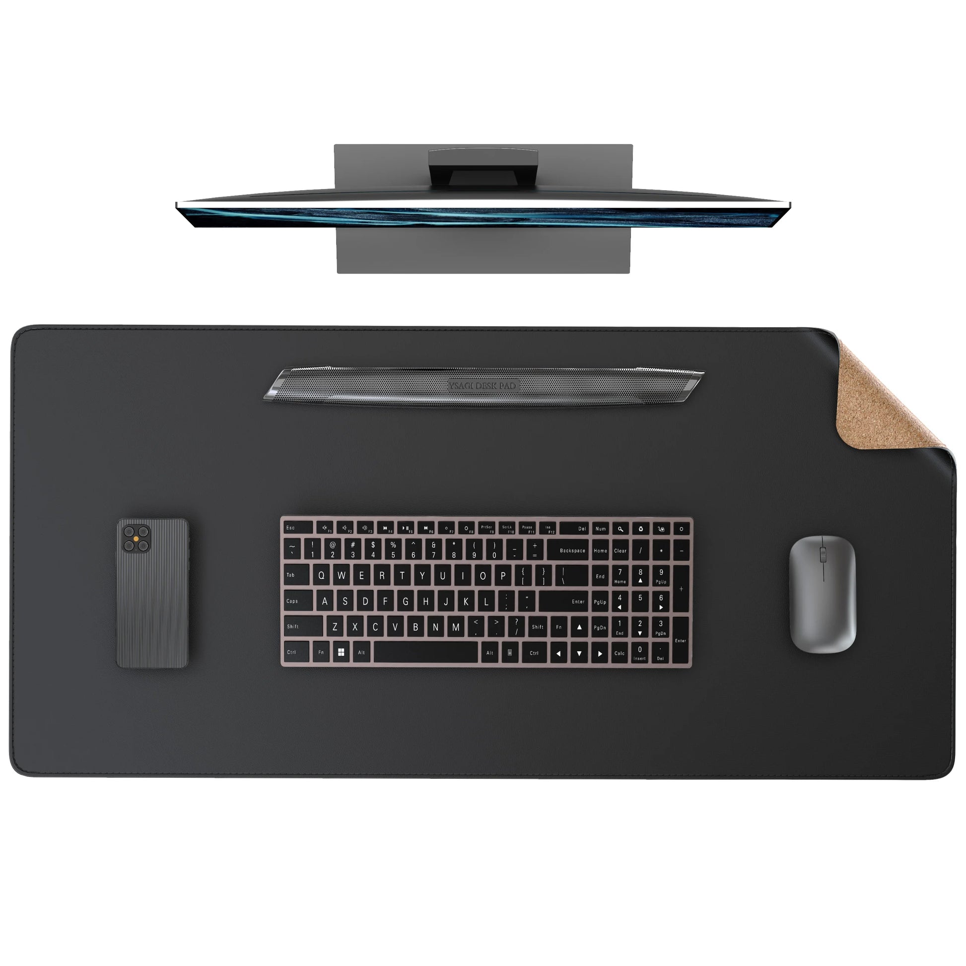 NODE Dual Sided Desk Mat Product Image Black